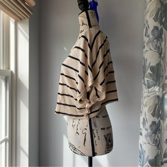 y2k Metropark 2000s striped grunge off the shoulder top  - sz small - Picture 3 of 9